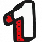 Icone d'un 1 en rouge et blanc